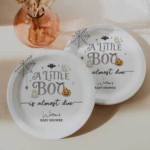 Prato De Papel Chá de fraldas de Boo Halloween