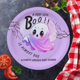 Prato De Papel Chá de fraldas de Boo Halloween Roxo, Festa Custa