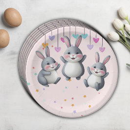 Prato De Papel Chá de fraldas de coelhinhos de coelhinhos engraça