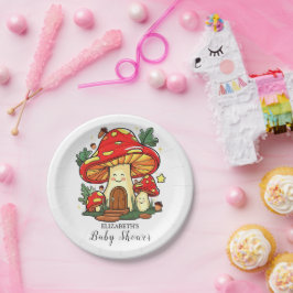 Prato De Papel Chá de fraldas de Cogumelo Engraçado