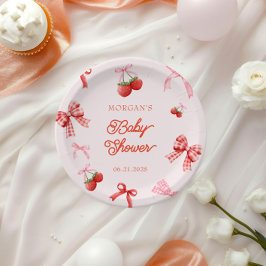 Prato De Papel Chá de fraldas de coquete rosa Berry Sweet