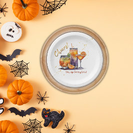 Prato De Papel Chá de fraldas de coquetéis do Halloween