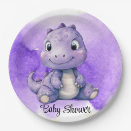 Prato De Papel Chá de fraldas De Dinossauro Cuja Cobra É Púrpura