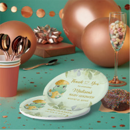 Prato De Papel Chá de fraldas de Dinossauros Verdes