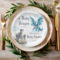 Chá de fraldas de dragão azul giro medieval person