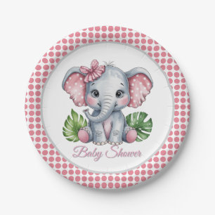 Prato De Papel Chá de fraldas de Elefante de Arco Rosa