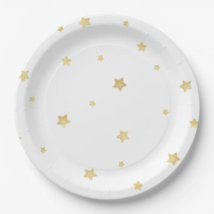 Prato De Papel Chá de fraldas de Estrelas Douradas