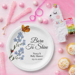 Prato De Papel Chá de fraldas de flor de aquarelas