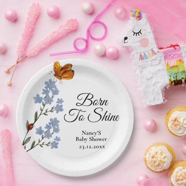 Prato De Papel Chá de fraldas de flor de aquarelas (Festa)