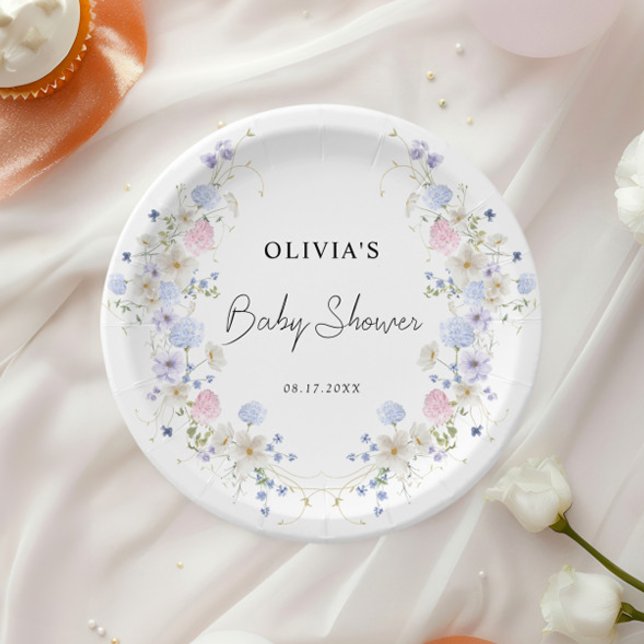 Prato De Papel Chá de fraldas de flor silvestre, rosa, roxo (Criador carregado)