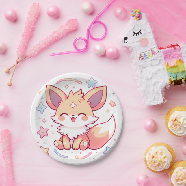 Prato De Papel Chá de fraldas de Fox da Floresta Encantada (Festa)