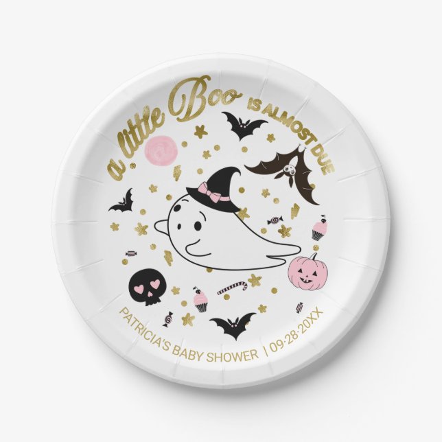 Prato De Papel Chá de fraldas de Garota do Fantasma Little Boo Ha (Frente)