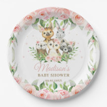 Chá de fraldas de Garota Floral Rosa-Rosa