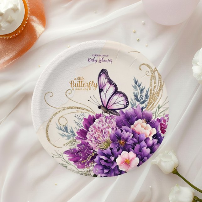 Prato De Papel Chá de fraldas De Garota Rosa Púrpura (Criador carregado)