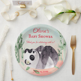 Prato De Papel Chá de fraldas De Gênero De Panda Bonita