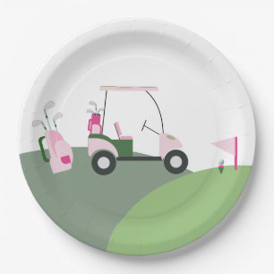Prato De Papel Chá de fraldas de Golfe Moderno Rosa