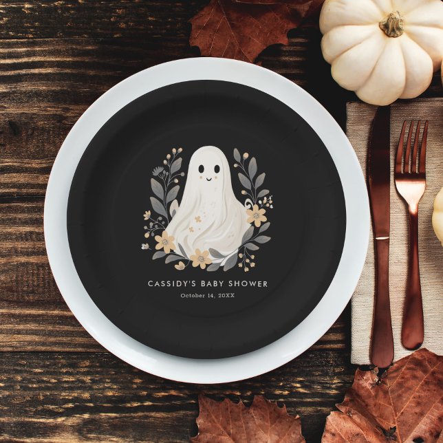 Prato De Papel Chá de fraldas de Halloween do Pequeno Boo Boho (Criador carregado)