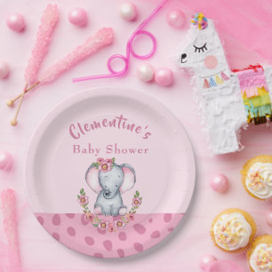 Prato De Papel Chá de fraldas de impressão de animais cor-de-rosa