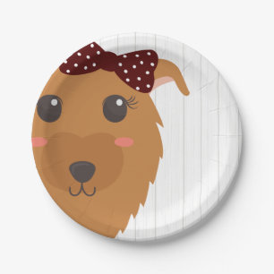 Prato De Papel Chá de fraldas de Maroon da Baby Girl Aggie Dog