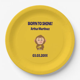 Prato De Papel Chá de fraldas de Menino do Macaco Bonito