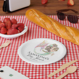 PRATO DE PAPEL CHÁ DE FRALDAS DE MERMAID NO MAR BRANCO