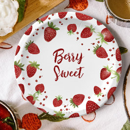 Prato De Papel Chá de fraldas de morango Berry Sweet