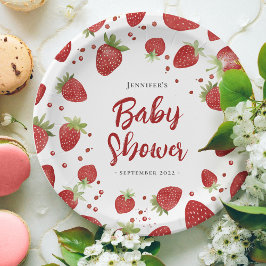 Prato De Papel Chá de fraldas de morango Berry Sweet