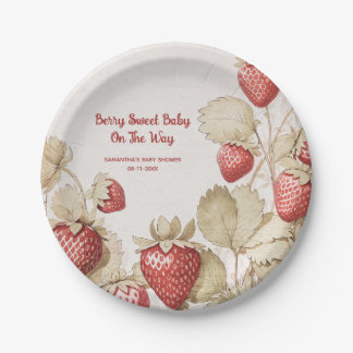 Prato De Papel Chá de fraldas de morango Berry Sweet