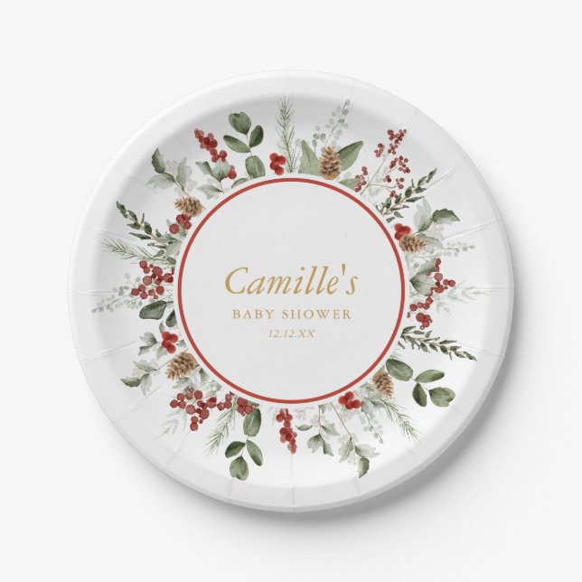 Prato De Papel Chá de fraldas de Natal Russo (Frente)