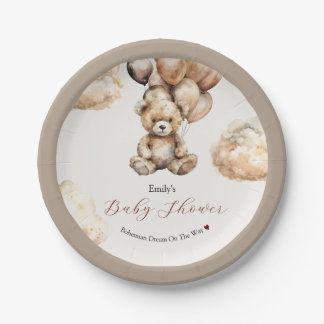 Prato De Papel Chá de fraldas de Nuvens de Balões de Urso Teddy B