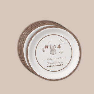 Prato De Papel Chá de fraldas de Outdoor Boho Watercolor Girl