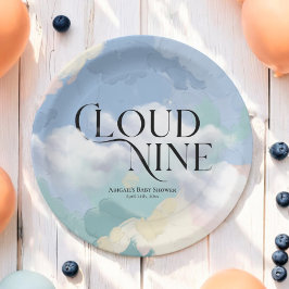 Prato De Papel Chá de fraldas de Pastel Elegante Cloud Nine