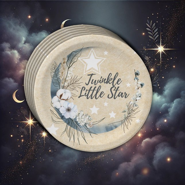 Prato De Papel Chá de fraldas de Pequena Estrela Brilhante Branco (Criador carregado)