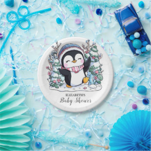Prato De Papel Chá de fraldas de Pinguim Elegante de inverno