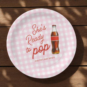 Prato De Papel Chá de fraldas De Pop De Soda, Pronta A Rosa, Para