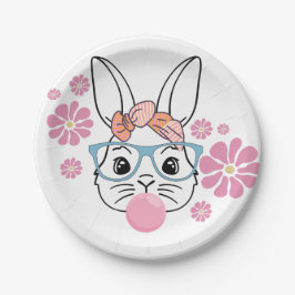 Prato De Papel Chá de fraldas De Rapariga Floral Cor-De-Rosa