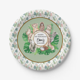 Prato De Papel Chá de fraldas de Rapazes da Selva Tropical Safari