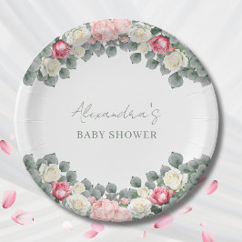 Prato De Papel Chá de fraldas de Rosas de Jardim de Vintagem Flor