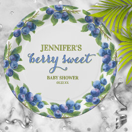 Prato De Papel Chá de fraldas de Tema Berry Sweet Blueberry