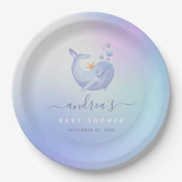 Prato De Papel Chá de fraldas de Tema do Mar de Baleia de Cor Azu