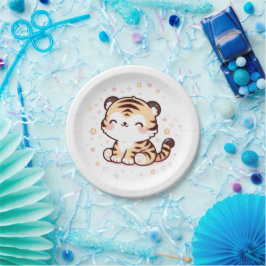 Prato De Papel Chá de fraldas de Tigre Encantado Bonito