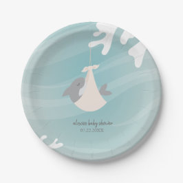 Prato De Papel Chá de fraldas de tubarão doce