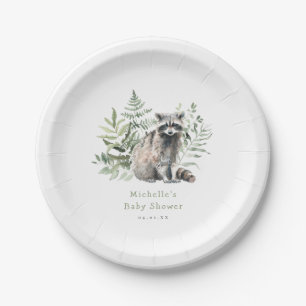 Prato De Papel Chá de fraldas de Woodcolor Woodland Raccoon