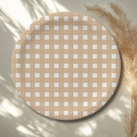 Chá de fraldas de Woodland Gingham Neutral