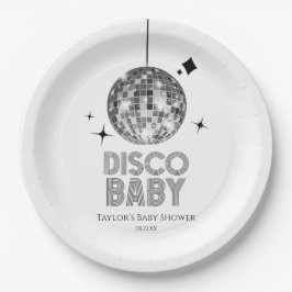 Prato De Papel Chá de fraldas 'Disco Baby' da Silver Disco Ball