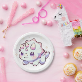 Prato De Papel Chá de fraldas do Dinossauro Majestoso Pastel