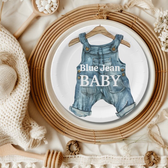 Prato De Papel Chá de fraldas do Modern Denim Blue Jean Baby Boy (Criador carregado)