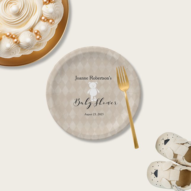 Prato De Papel Chá de fraldas do Urso Branco | Tan Argyle (Criador carregado)