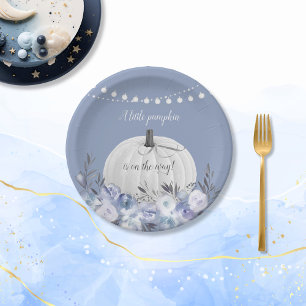 Prato De Papel Chá de fraldas Elegante de Abóbora Azul