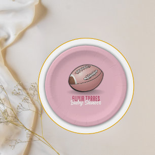 Prato De Papel Chá de fraldas Elegante de Futebol Rosa